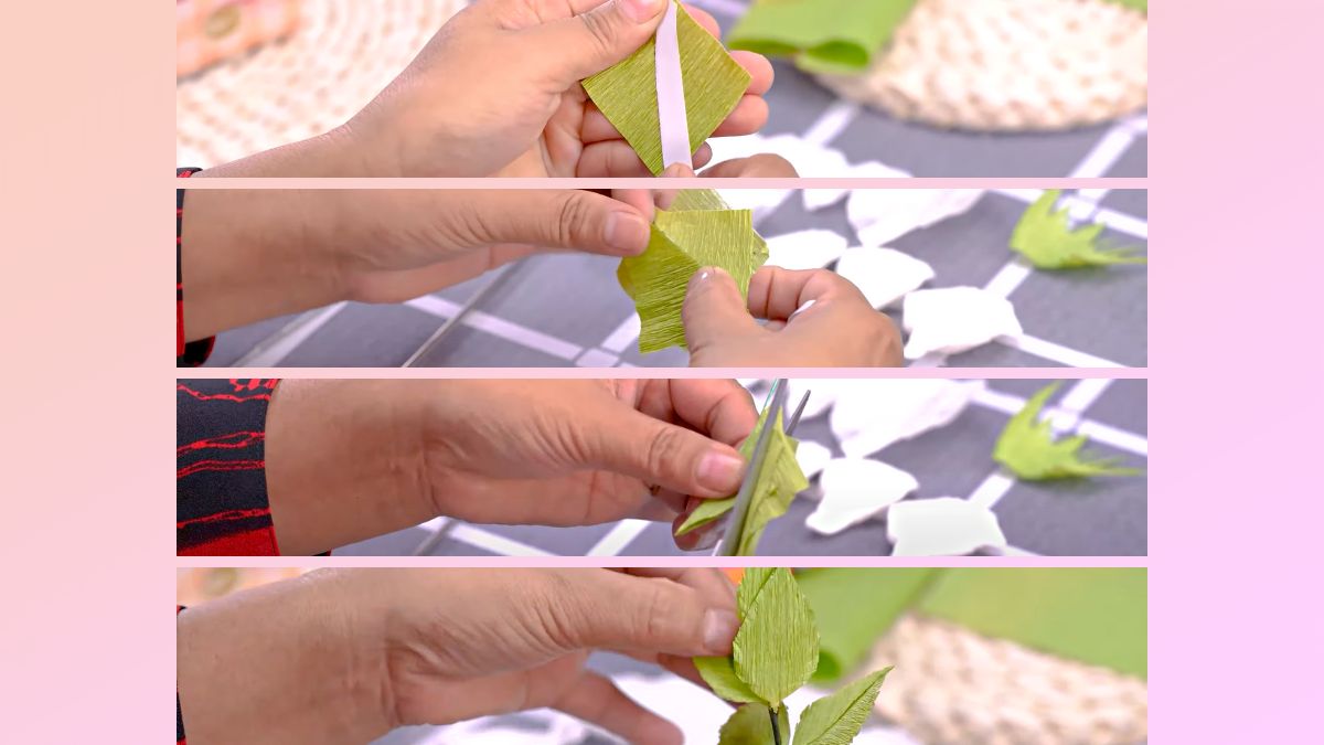 Cách làm hoa hồng bằng giấy rút
